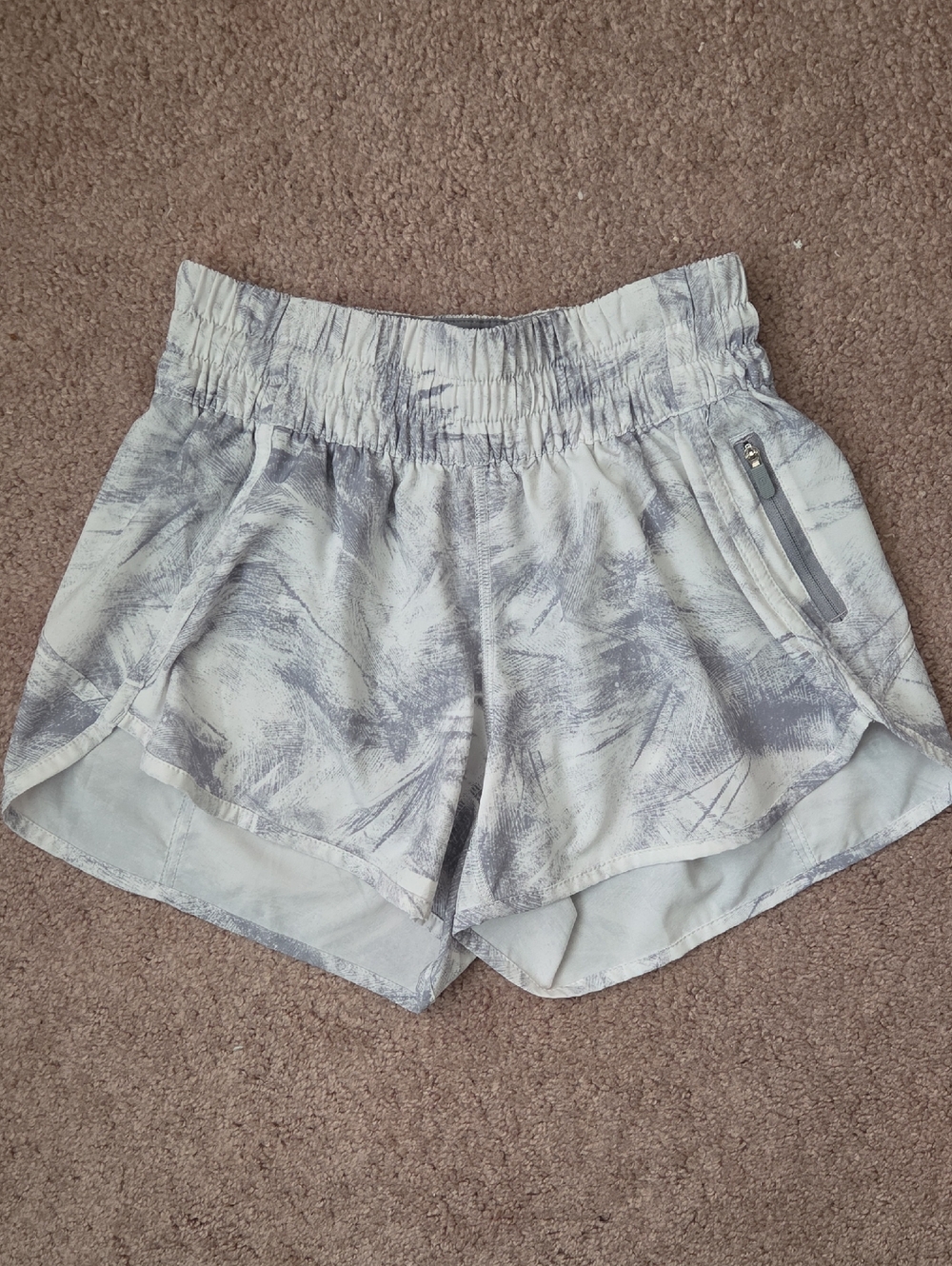 lululemon Light Gray Printed Athletic Shorts